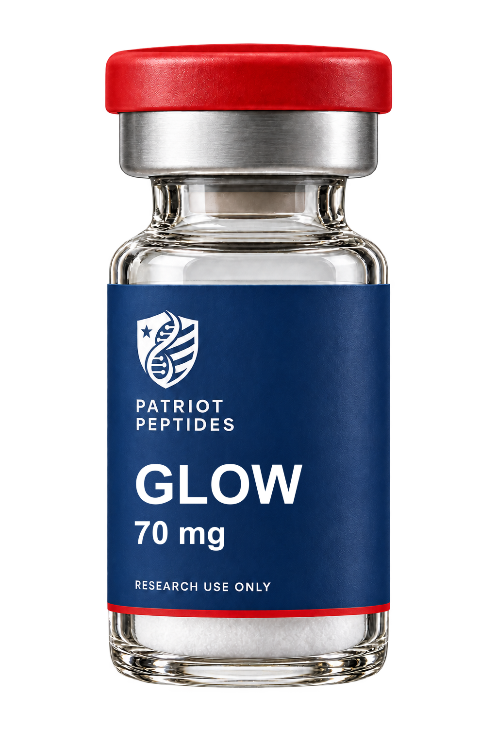 GLOW 70mg research compound vial